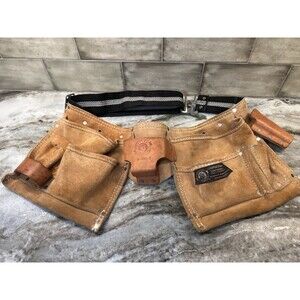 Rooster R-499-2  Suede Leather Carpenter Apron Tool Belt Nail Pouch Hammer Strap